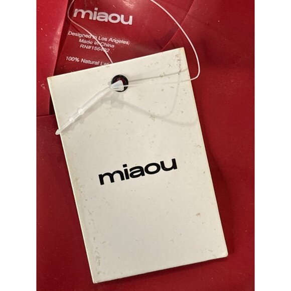 Miaou Jinx Top in Strawberry Large New Womens Faux Leather Vegan Cropped Tank - Picture 10 of 15